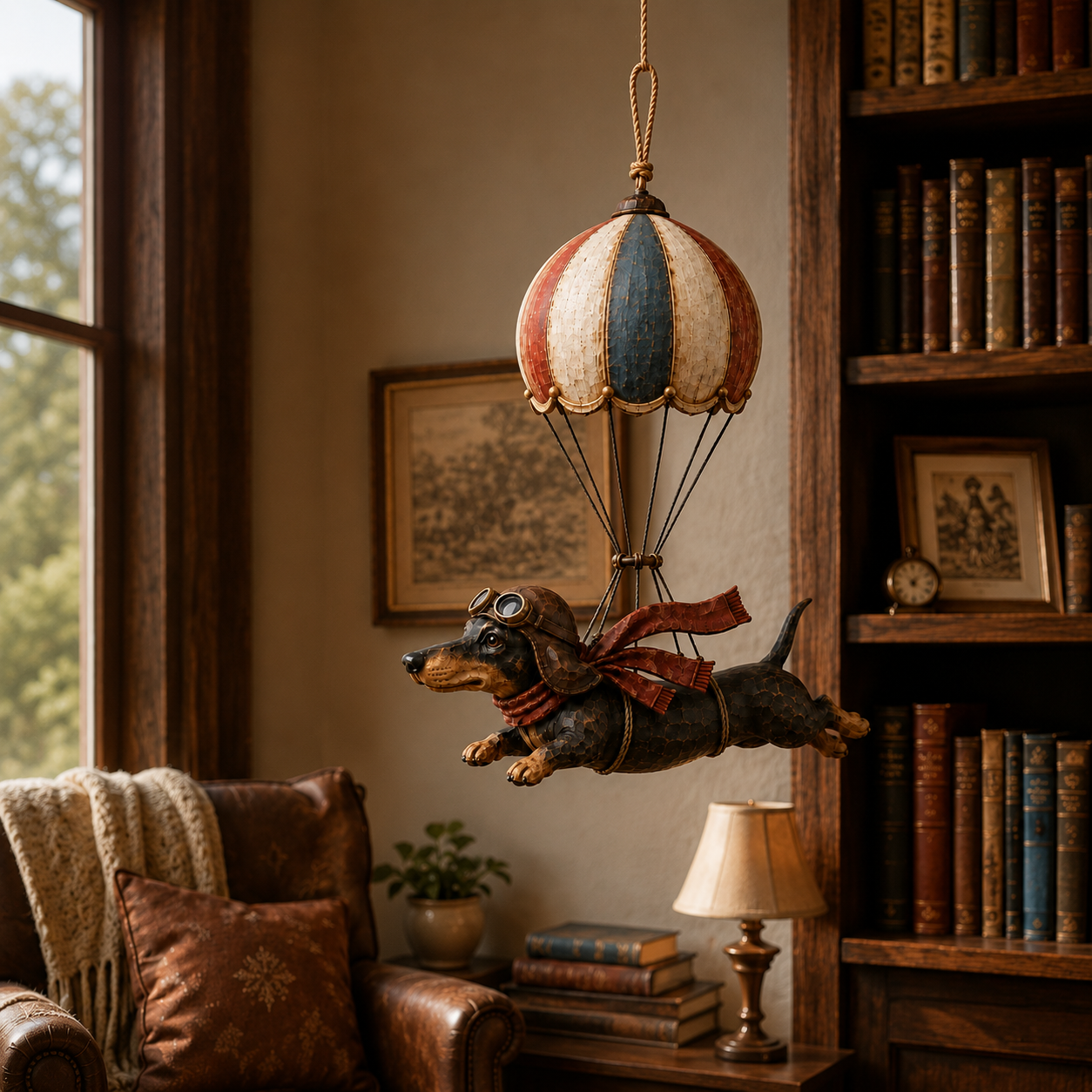 🐾✨ Vintage Teckel Luchtballon – Een Decoratie Om Van Te Dromen!