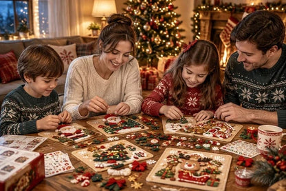 🎄 DIY-kerstmagie: kunstset met viltstickers – afpellen, plakken en creatief aan de slag