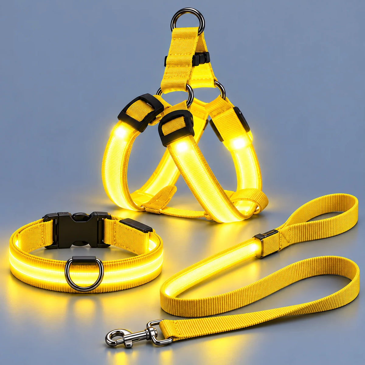 🐾✨LED-verlichte hondenharnas- en riemset