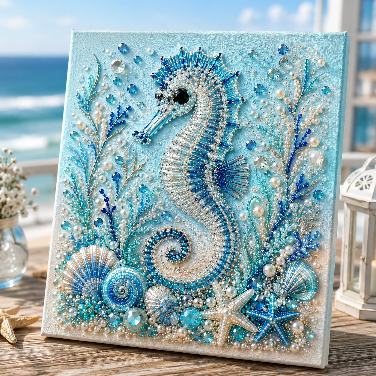 🌊✨ DIY-set ‘Parelkunst met oceaanthema’ – Ontspannend knutselproject om prachtige kunstwerken met een kustthema te maken