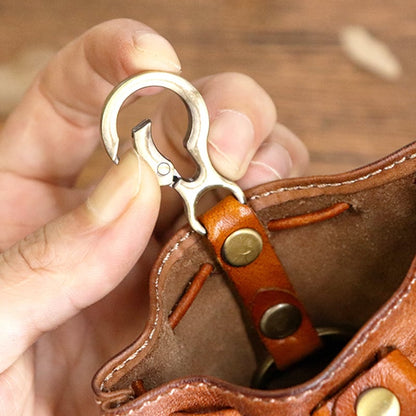 Retro handgemaakte Cowhide Opbergtas, Penning Tasje