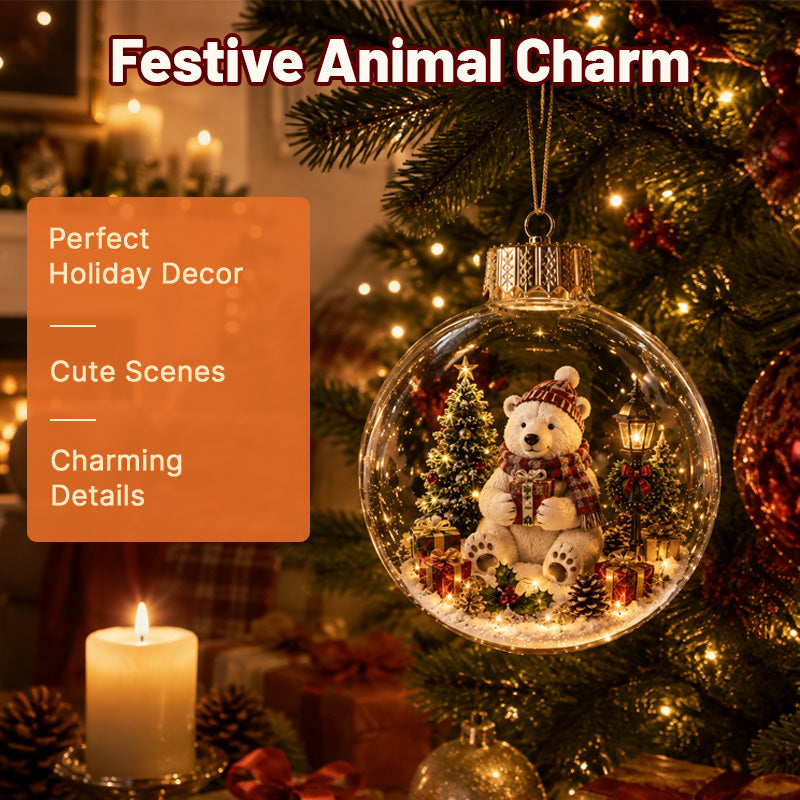 🎄🐻 Animalen Kerstsneeuwbol – Een Betoverend Wintertafereel Voor Thuis! ❄️✨
