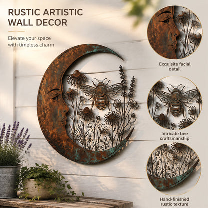🌜️Wanddecoratie met halve maan en bij🐝