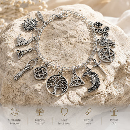 Mystieke vintage bedelarmband voor dames – Hemelse gotische boho-sieraden🔮✨