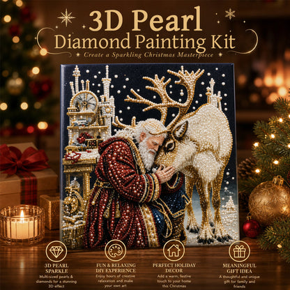 🎄🦌 Kerst Rendier Diamond Painting Kunstset – Feestelijke DIY Kristalkunstset voor Volwassenen & Kinderen, Kerstknutseldecoratie ✨💎
