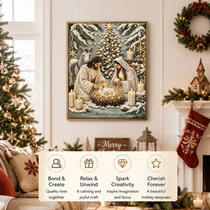 ✨🙏 Diamond Painting Kit met Kerststal | Jezus Christus Kerst Geloof Kunstdecoratie 💎🎄
