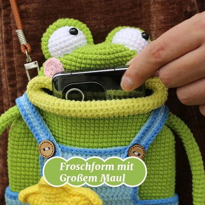 DIY gehaakte schoudertas met grote kikkermond