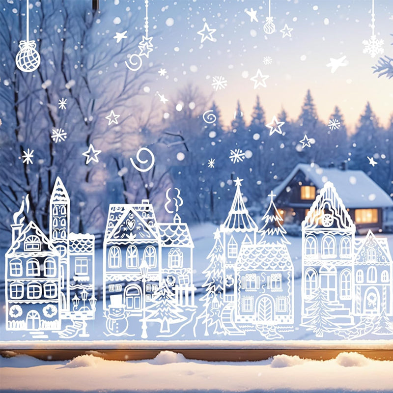 Christmas Village Window Decals