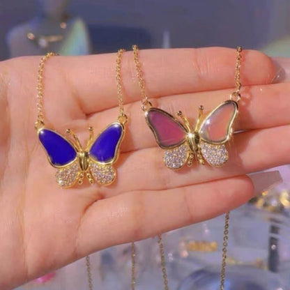 🦋Kleur veranderende vlinder ketting