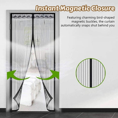 🪟🦟 Magic Mesh Summer Magnetic Mosquito Screen Door Curtain