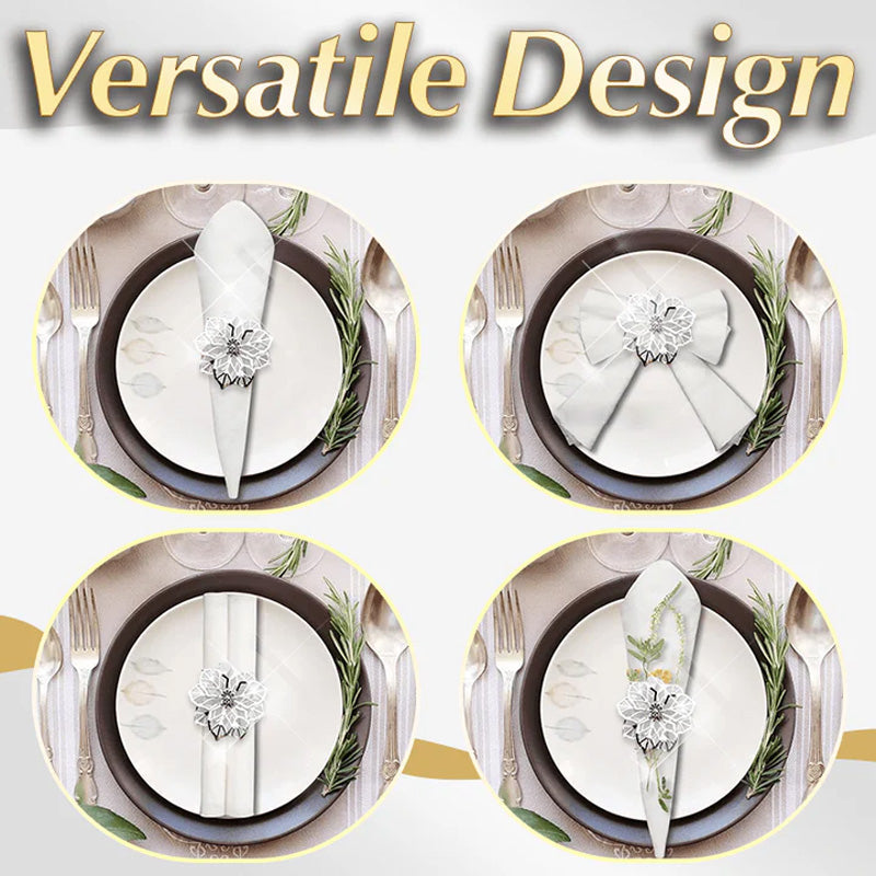 Servetringen met holle bloemen