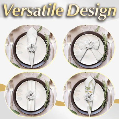 Servetringen met holle bloemen