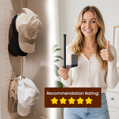 🧢✨ Boorvrije aan de muur gemonteerde hoedenhouder – Zelfklevende organizer voor baseballpetten 🧢📦