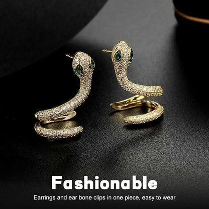 Chique zilveren oorclip in slangvorm🐍