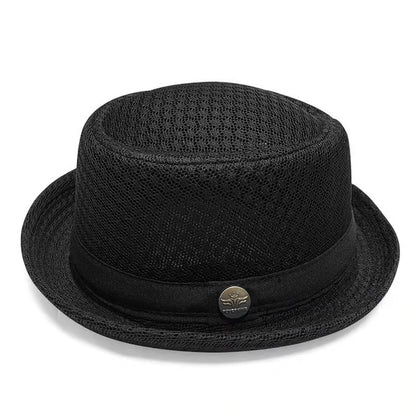 Blijf Koel & Stijlvol met deze Trendy Mesh Pork Pie Hoed! 🧢🌬️✨