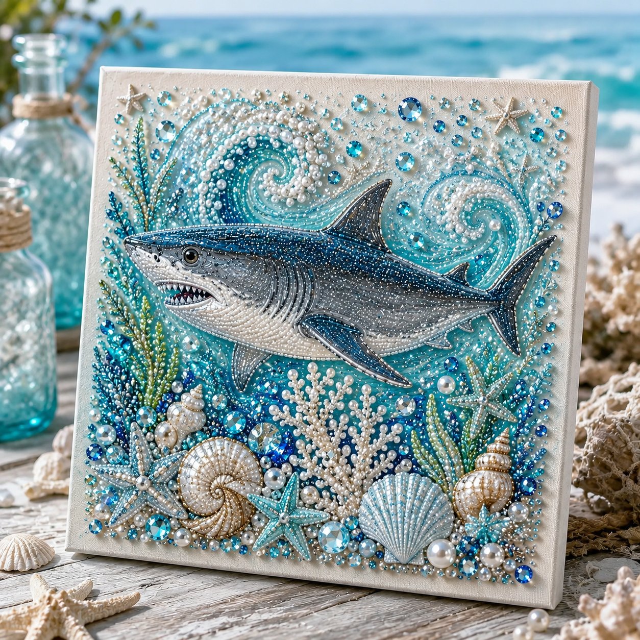 🌊✨ DIY-set ‘Parelkunst met oceaanthema’ – Ontspannend knutselproject om prachtige kunstwerken met een kustthema te maken