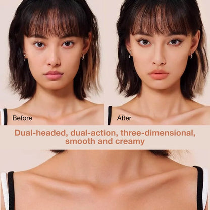 Double Head Makeup Stick-Highlighter & Contour-Snelle en eenvoudige bediening voor beginners, make-up als een professional