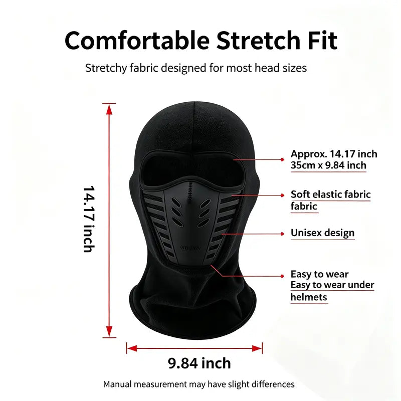 Unisex fleece-skimasker dat het hele gezicht bedekt – winddicht, anti-condens, zachte sport- en outdoormuts 🧣