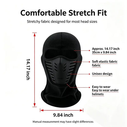 Unisex fleece-skimasker dat het hele gezicht bedekt – winddicht, anti-condens, zachte sport- en outdoormuts 🧣