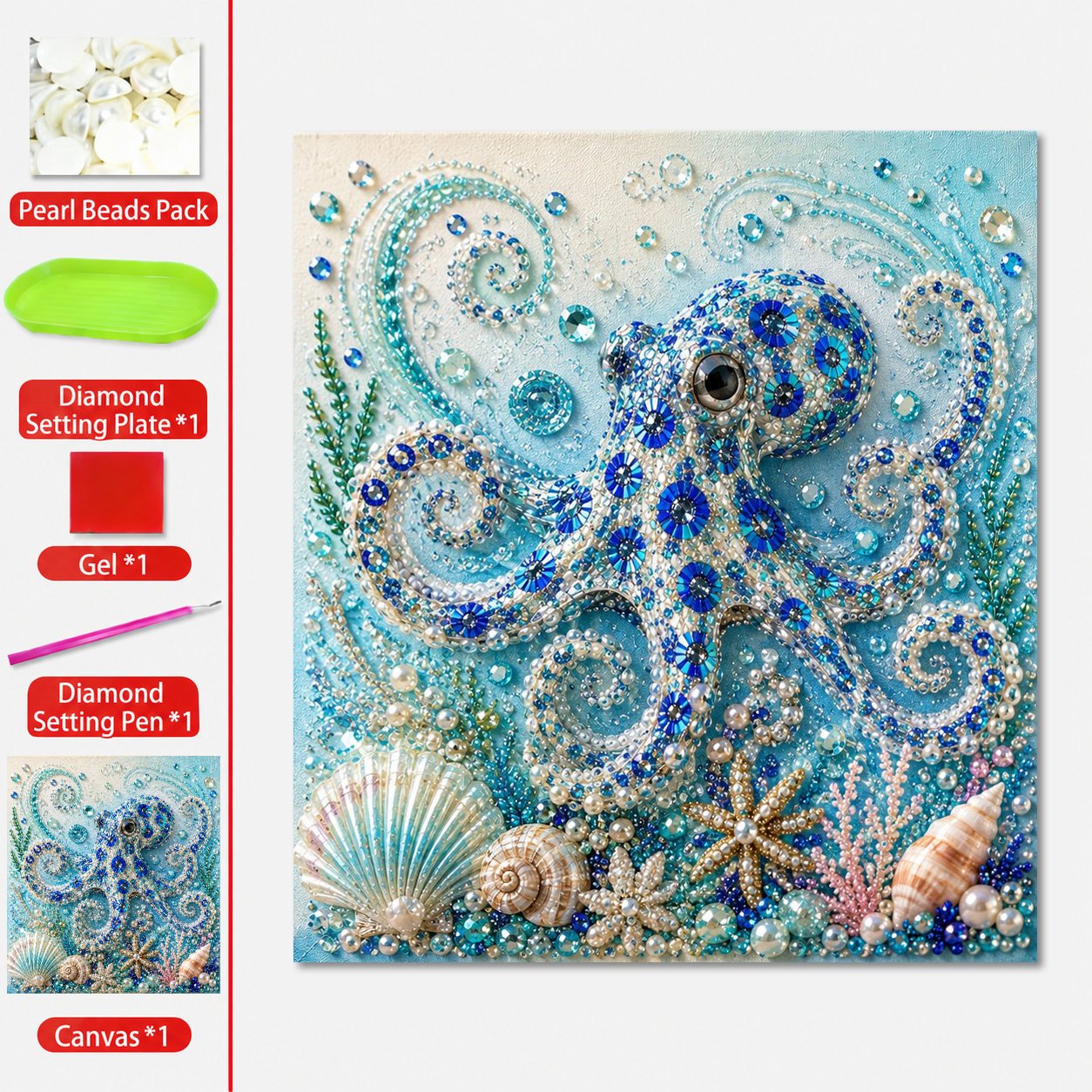 🌊✨ DIY-set ‘Parelkunst met oceaanthema’ – Ontspannend knutselproject om prachtige kunstwerken met een kustthema te maken