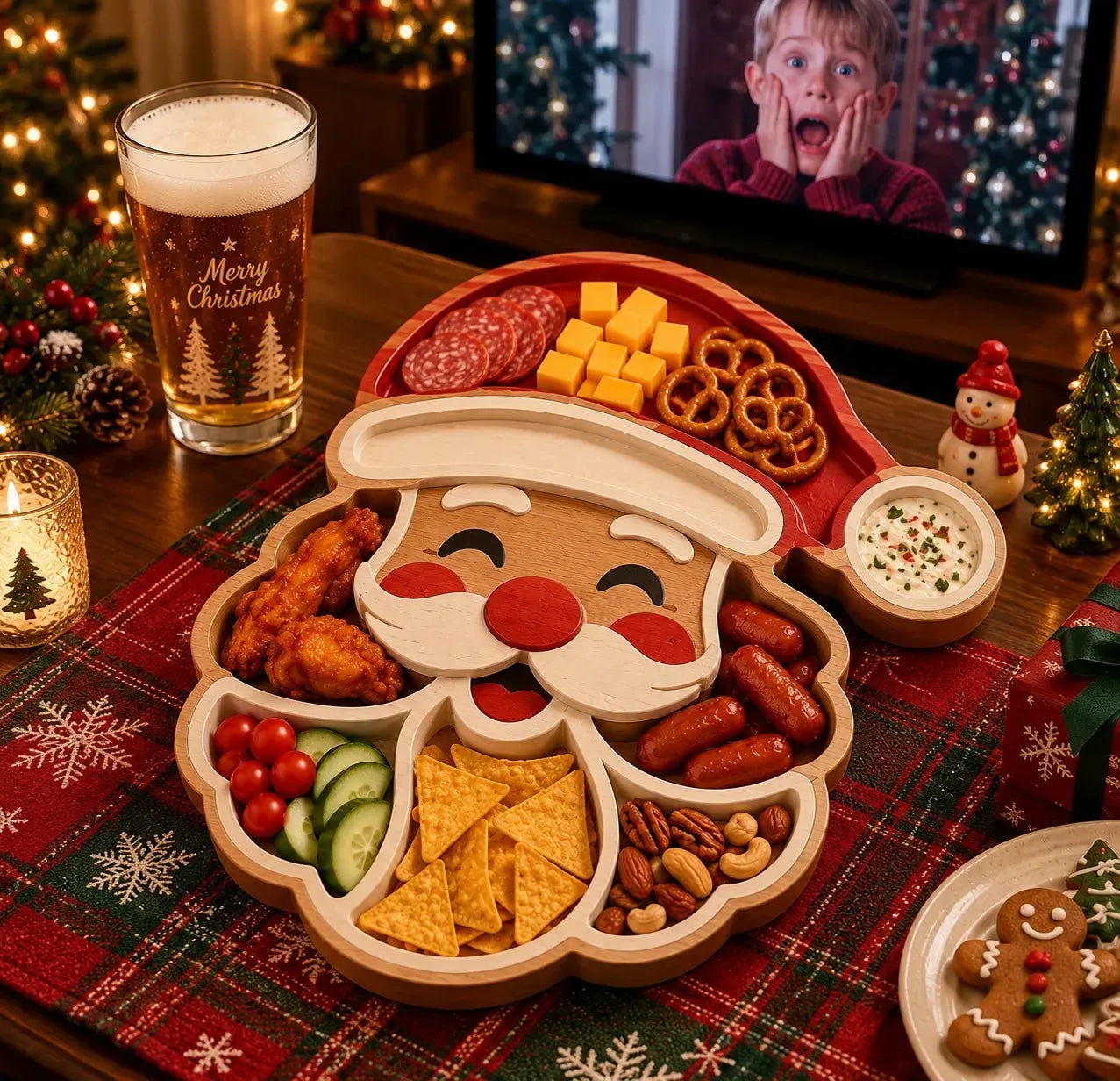 🎄Kerstsnackschaal met figuurtjes | 11 feestelijke ontwerpen met vakjes voor crackers, kaas, fruit, snoep en kerstlekkernijen 🍿