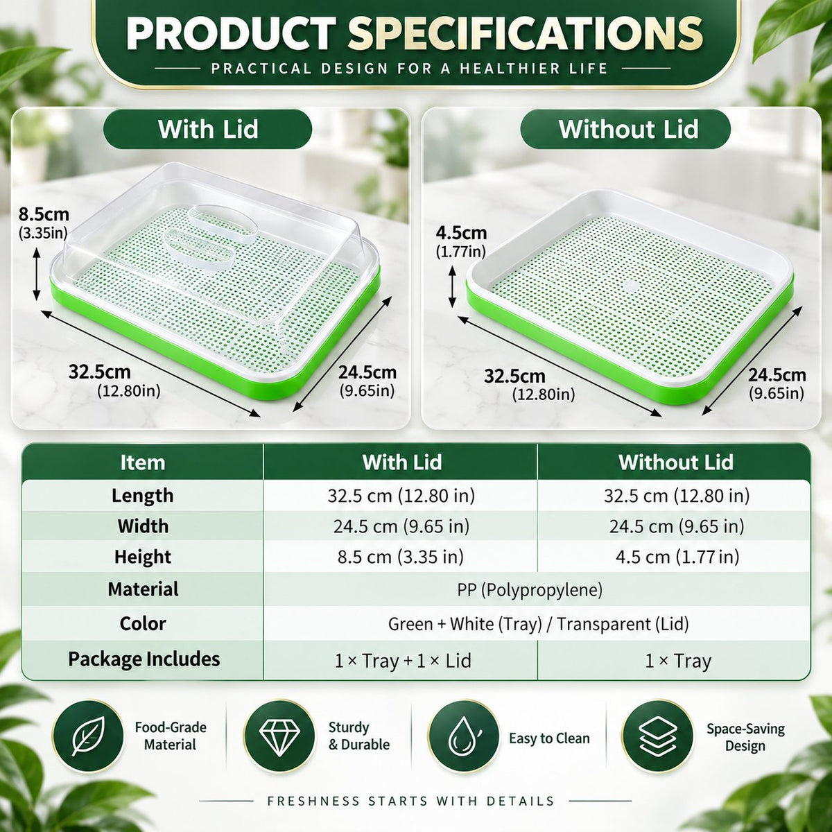 🌱🥬 Hydroponische Kweekbak voor Kiemplantjes – Kweek Zelf Verse Groenten Zonder Potgrond