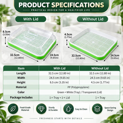 🌱🥬 Hydroponische Kweekbak voor Kiemplantjes – Kweek Zelf Verse Groenten Zonder Potgrond
