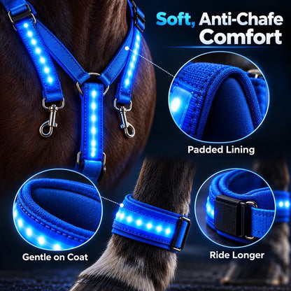 🌟✨ 6-delige LED-veiligheidsuitrusting voor paarden met nachtverlichting 🐎