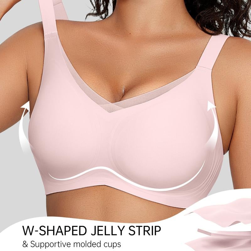 Damesschoenen Draadloze V-Hals Oversteek Mesh Naadloze Push-Up BH
