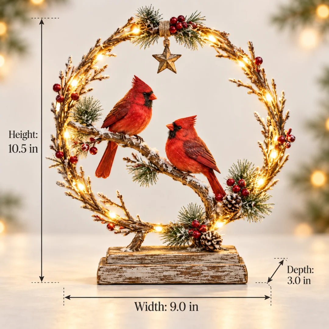 ❄️🐦 Winter Kardinaal LED Decoratie – Breng Warmte in Huis ✨