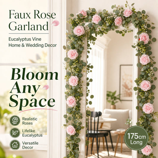 💐 Luxe Kunstrozen Guirlande – Altijd Bloeiend, Altijd Prachtig! 🌹✨