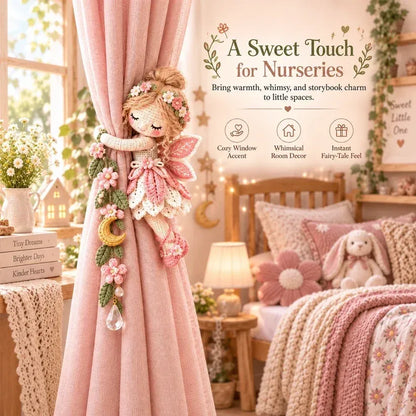 🧚✨ Gehaakte gordijnbandjes ‘Fairy Hug’ – Speelse feeënraamversiering, handgemaakte sieraden & uniek cadeau-idee