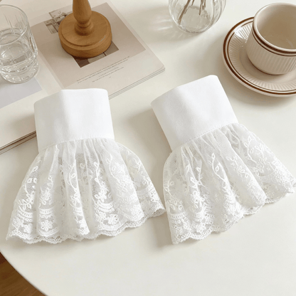Elegante, afneembare kanten manchetten met korte mouwen – Stijlvolle accessoires in de vorm van valse mouwen voor blouses en jurken