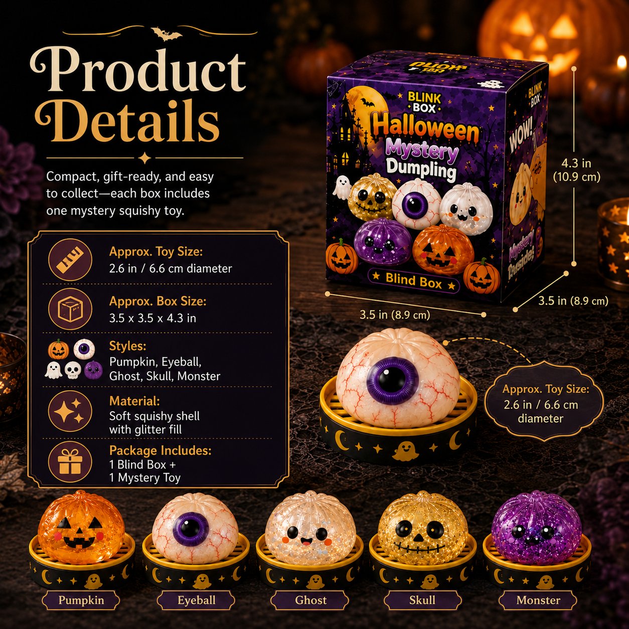 Halloween Verrassings Speelgoed Set – Schattig, Zacht & Leuk 🎃👻✨