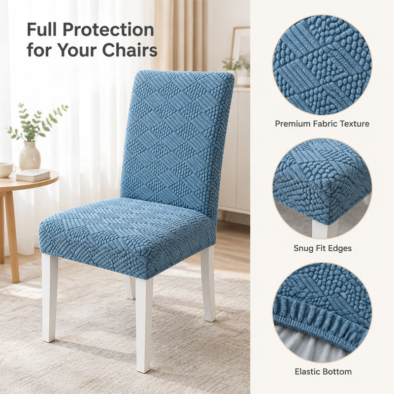 🪑 Elastische stoelhoes voor aan de eettafel met een zachte bubbelstructuur