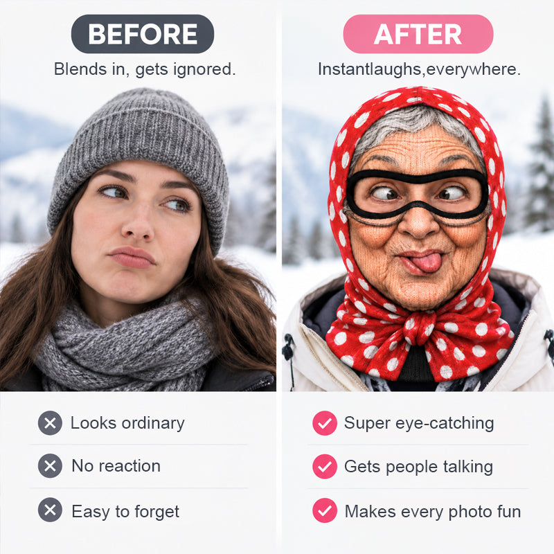 😂🎿 Grappige Oma Skimuts – Gegarandeerd Lachen op Elk Feestje!