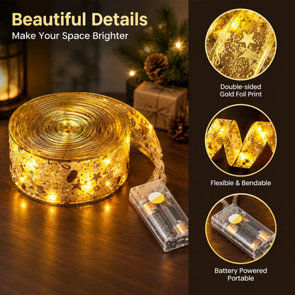 🌟🎄 LED Kerstslinger met Dubbelzijdige Kerstprints – Flexibel & Sfeervol 💫