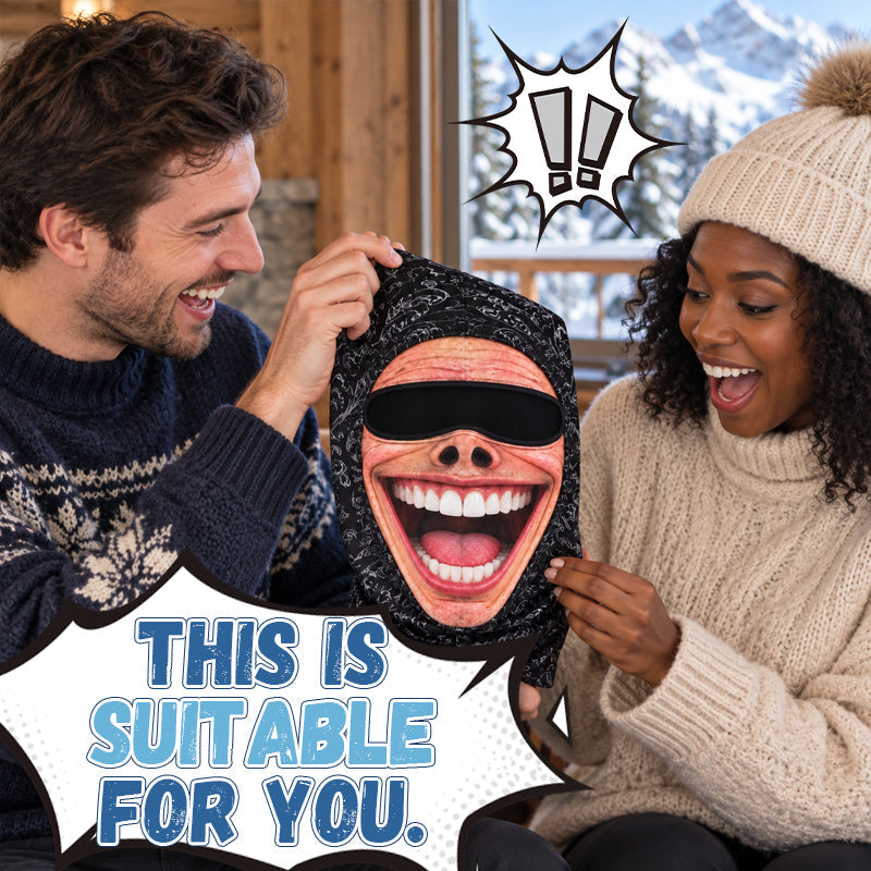 😂❄️ Grappig gezichtsmasker voor ski's – Hilarische bivakmuts voor de winter en het skiën !🎿