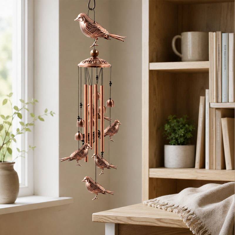 🎵 Rustgevende Vintage Metalen Windgong (90cm) — Creëer Je Eigen Zen-Oase Thuis ✨