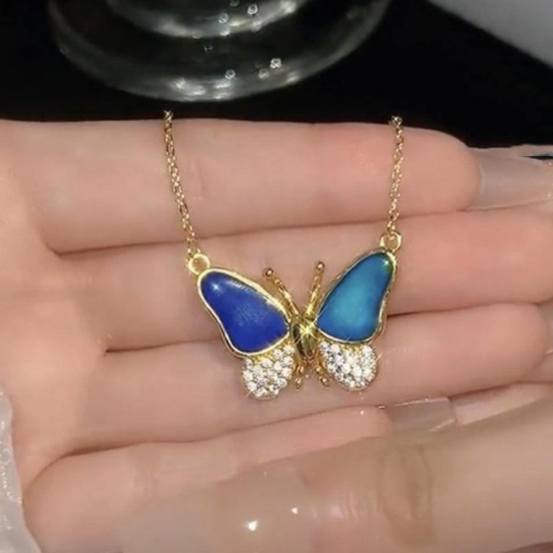 🦋Kleur veranderende vlinder ketting