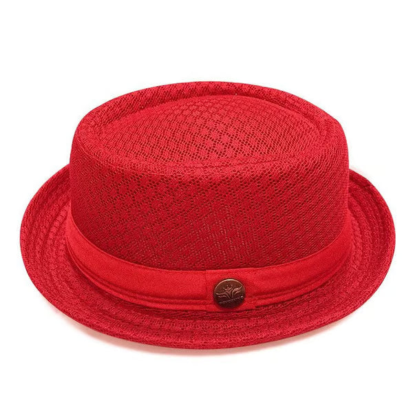 Blijf Koel & Stijlvol met deze Trendy Mesh Pork Pie Hoed! 🧢🌬️✨