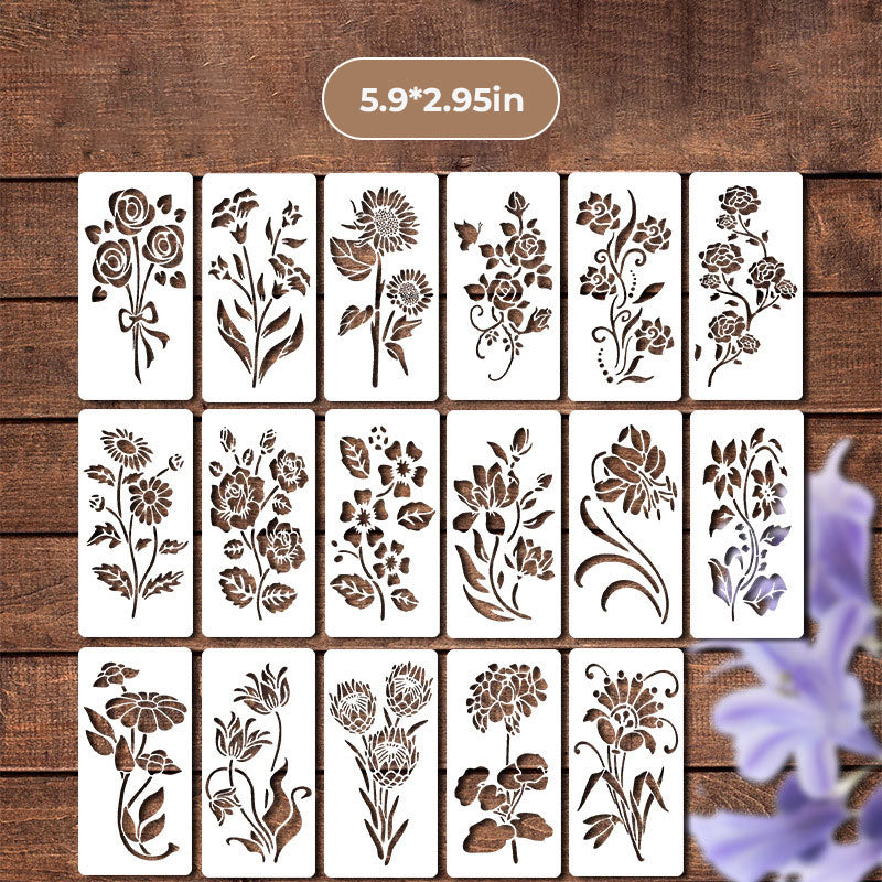 Kleine wilde bloemen bloemen schilderij mallen voor volwassenen kinderen meubels muren en hout kaart schilderen en andere ambachten, bevat miniatuur natuurlijke wijnstok kruid kunst mallen