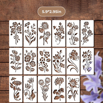 Kleine wilde bloemen bloemen schilderij mallen voor volwassenen kinderen meubels muren en hout kaart schilderen en andere ambachten, bevat miniatuur natuurlijke wijnstok kruid kunst mallen