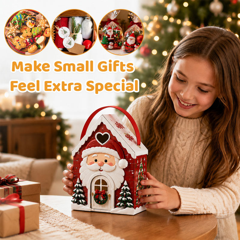 🏡🎁 Kersthuisje-cadeaudoos – 3D-cadeaudoos met feestelijke snoepjes en koekjes 🍪
