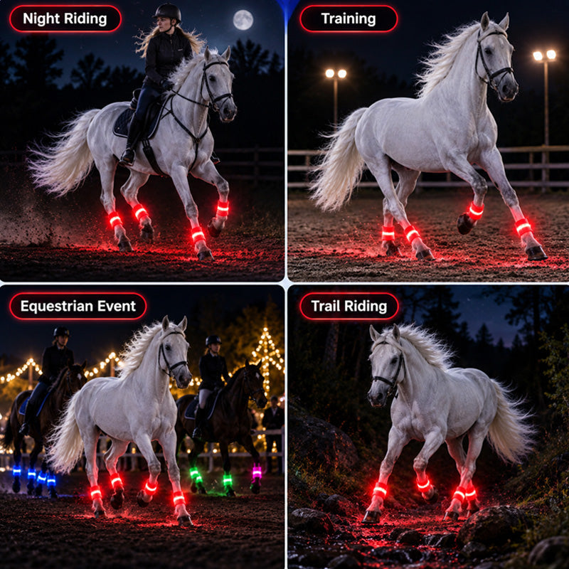 🐴✨ LED Verlichte Paardenbeenstrips – Laat Je Paard Schitteren in het Donker!