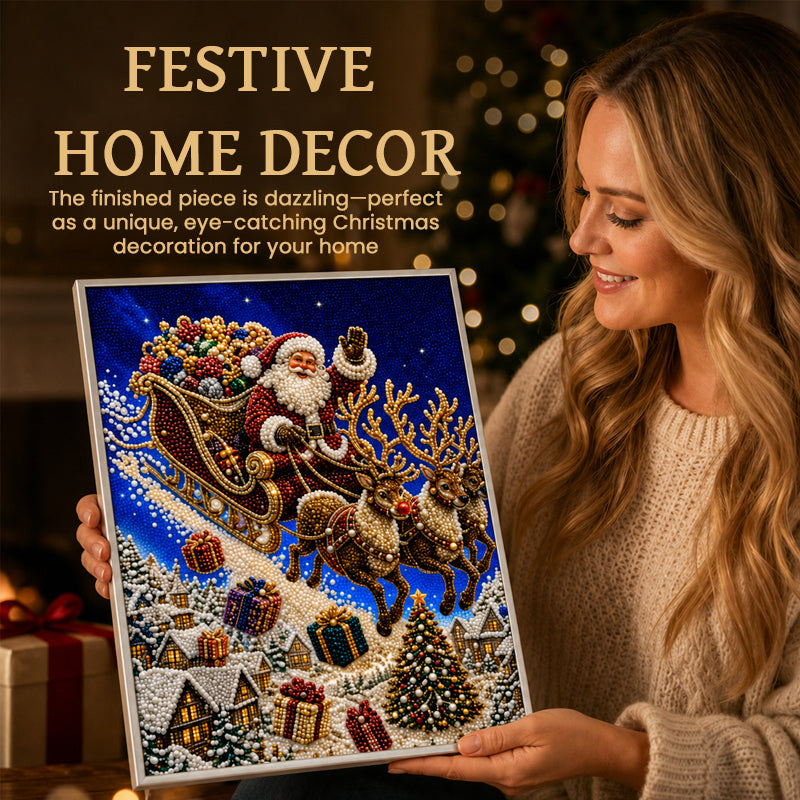 🎄🦌 Kerst Rendier Diamond Painting Kunstset – Feestelijke DIY Kristalkunstset voor Volwassenen & Kinderen, Kerstknutseldecoratie ✨💎