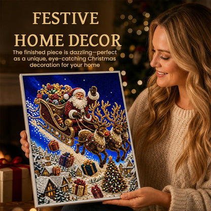 🎄🦌 Kerst Rendier Diamond Painting Kunstset – Feestelijke DIY Kristalkunstset voor Volwassenen & Kinderen, Kerstknutseldecoratie ✨💎