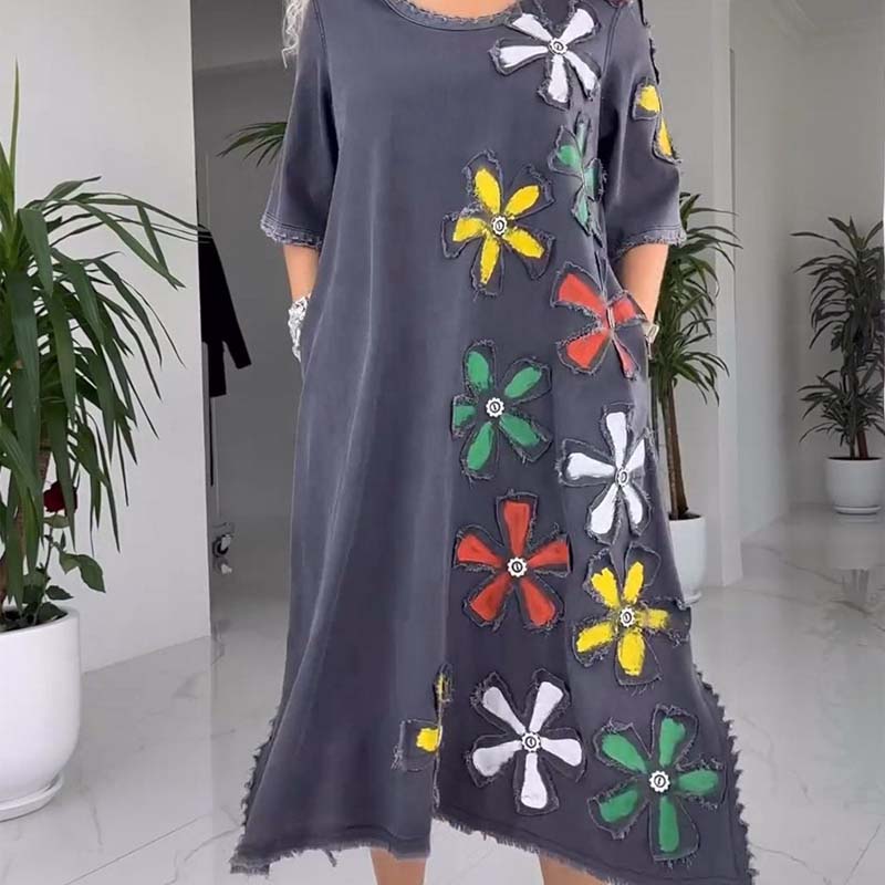 🔥2025 Nieuwe aankomst🌸Casual rok met ronde halslijn