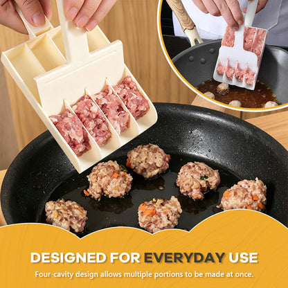 📢📢 Limited-time 50% off! Buy one, get one free!! 4-Vaks Gehaktballen Maker – Snel, Gelijkmatig & Perfect van Vorm! 🍡✨🍢