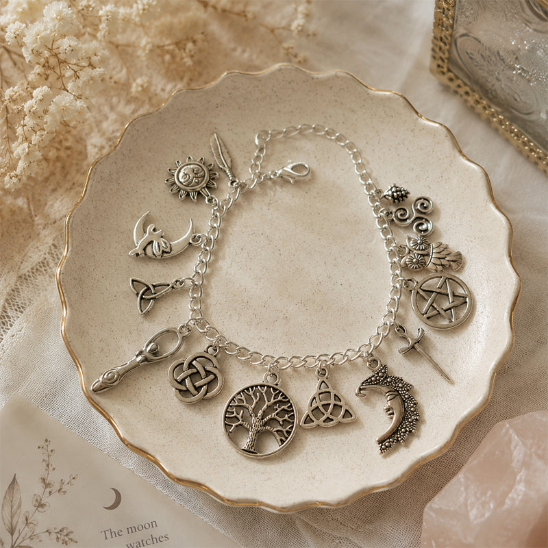 Mystieke vintage bedelarmband voor dames – Hemelse gotische boho-sieraden🔮✨
